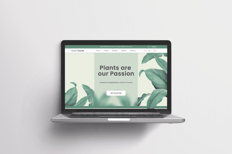 Green Thumb Figma Mockup (hero image), Portfolio